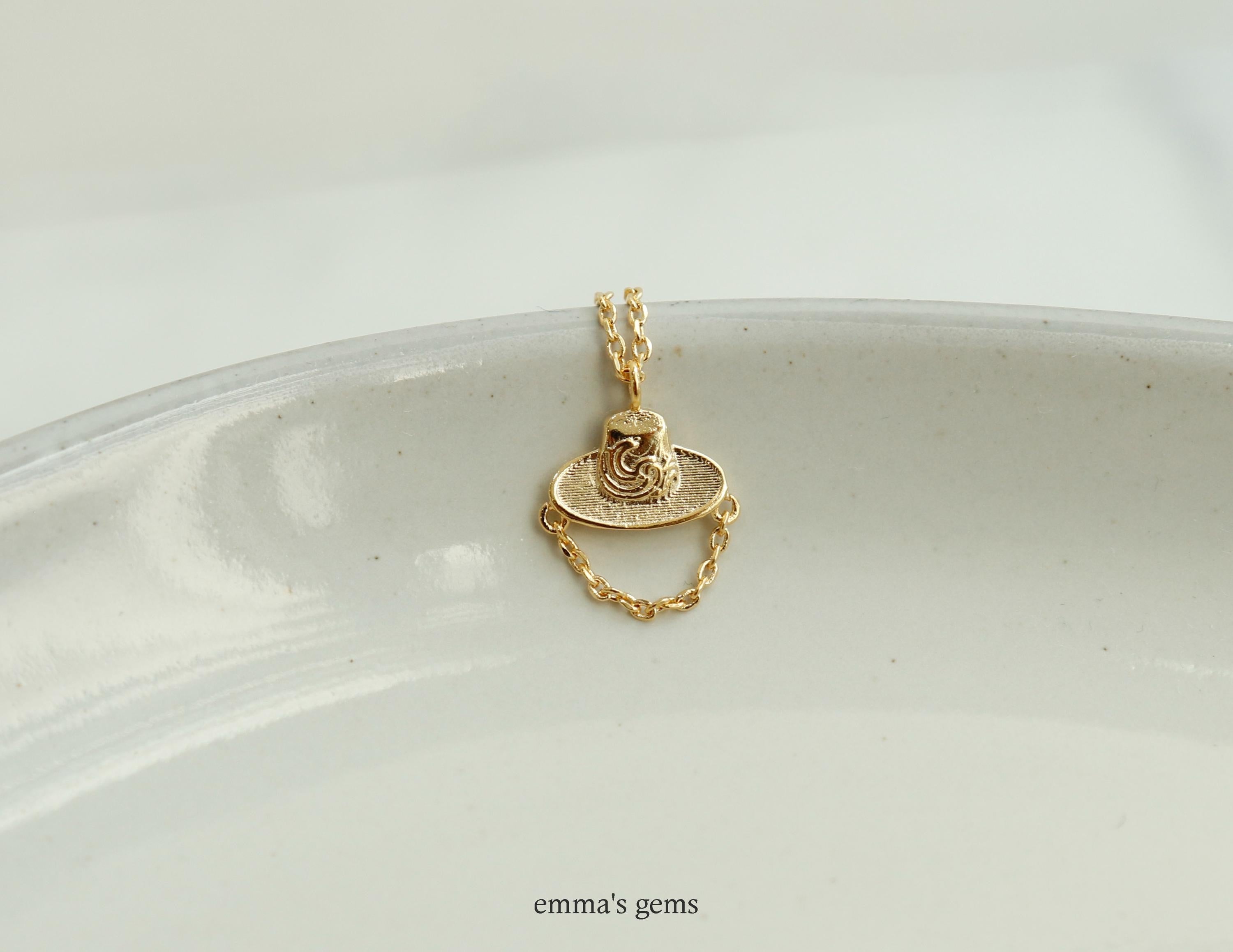 Tribute to Saja Boys, Dainty Korean Gat Charm, Traditional Korean Scholar Hat Necklace