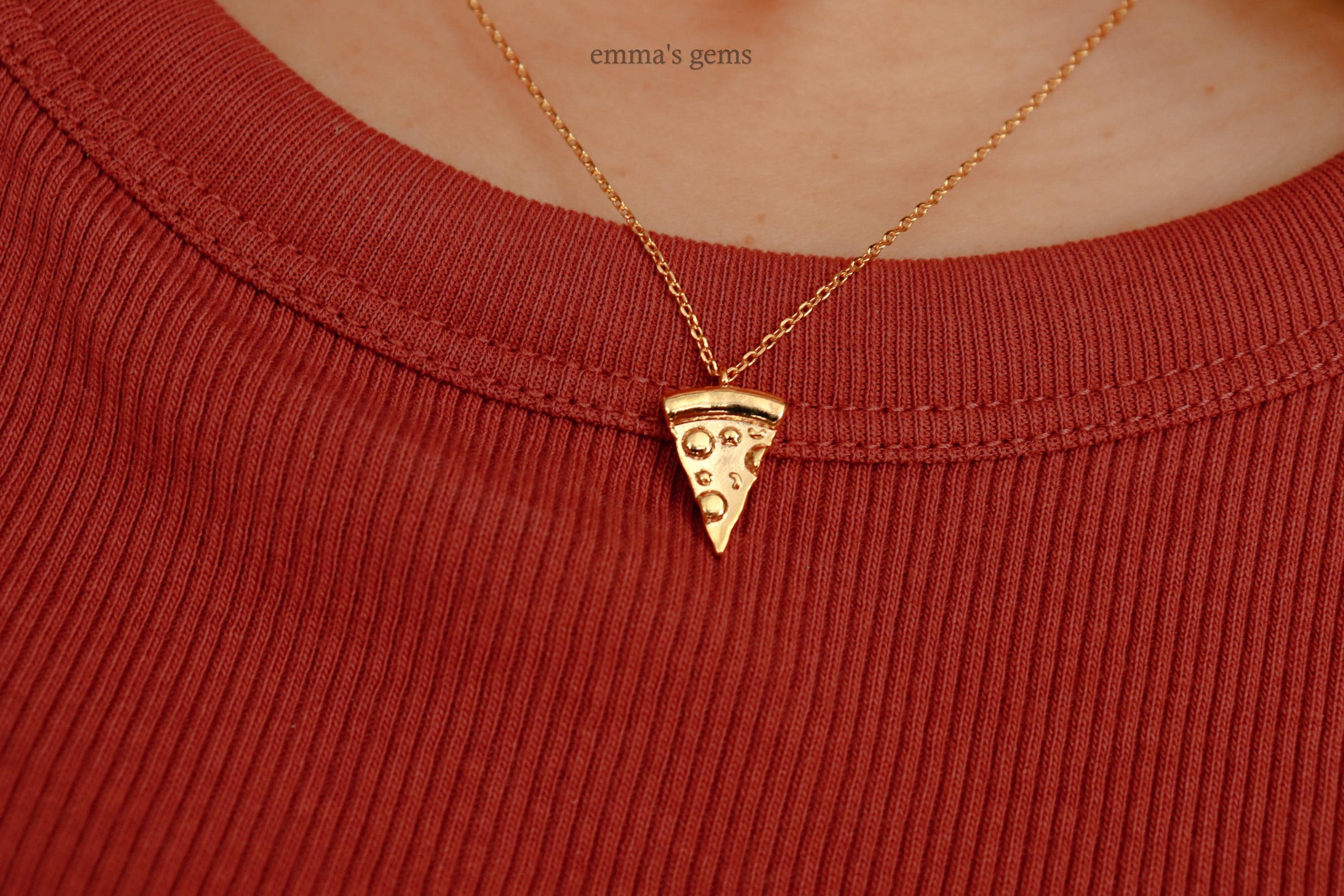 Slice of Heaven Pizza Charm Necklace