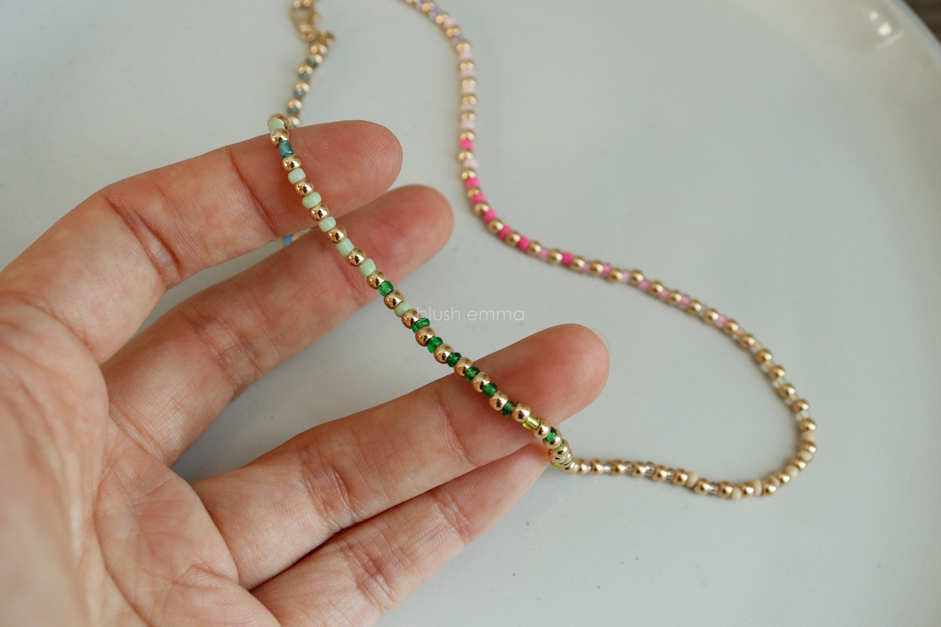 Vibrant Rainbow Color Fully Beaded Necklace