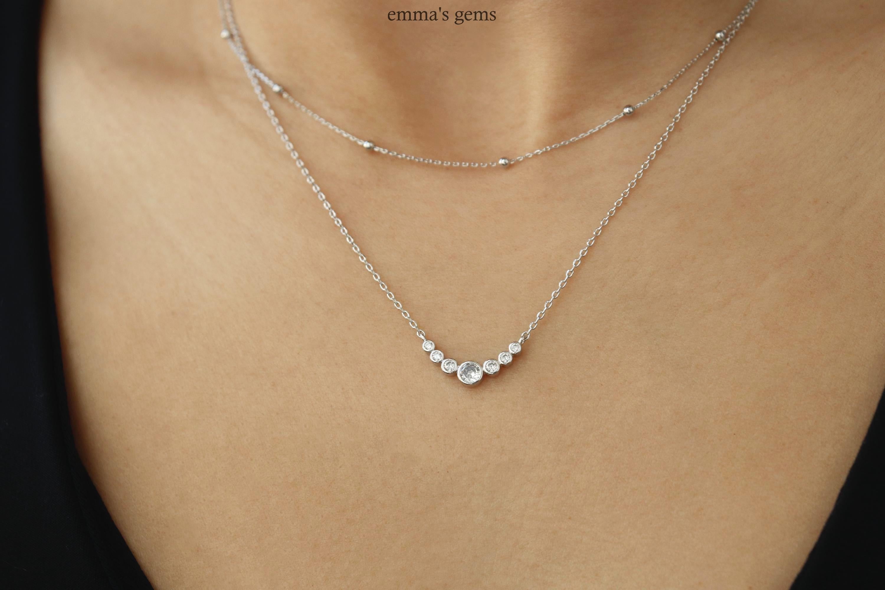 On Point Curved Bezel Set Necklace