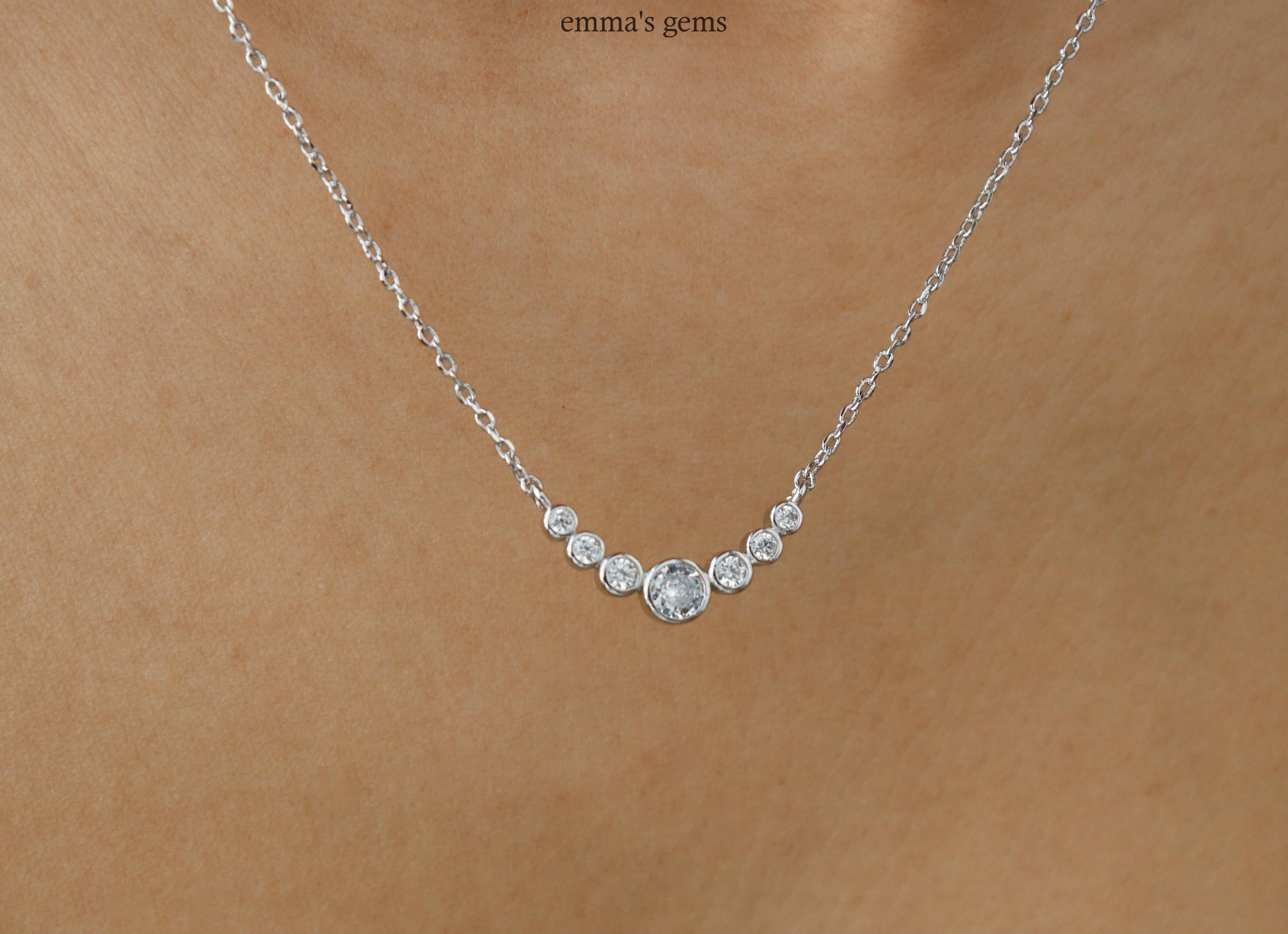 On Point Curved Bezel Set Necklace