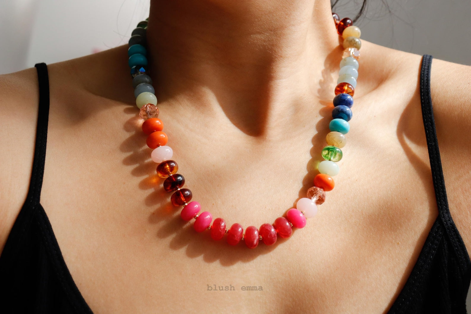 Bold and Colorful High Tone Beaded Necklace