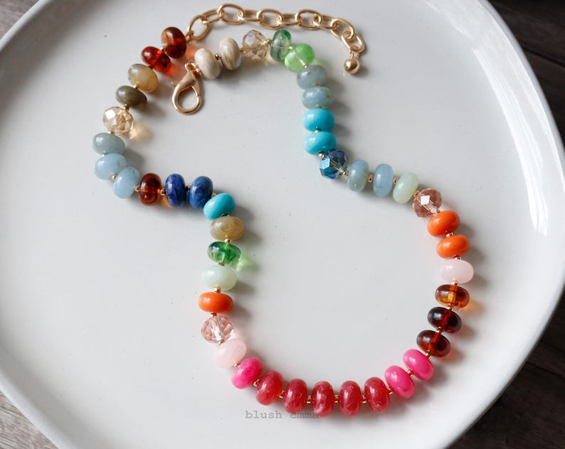 Bold and Colorful High Tone Beaded Necklace