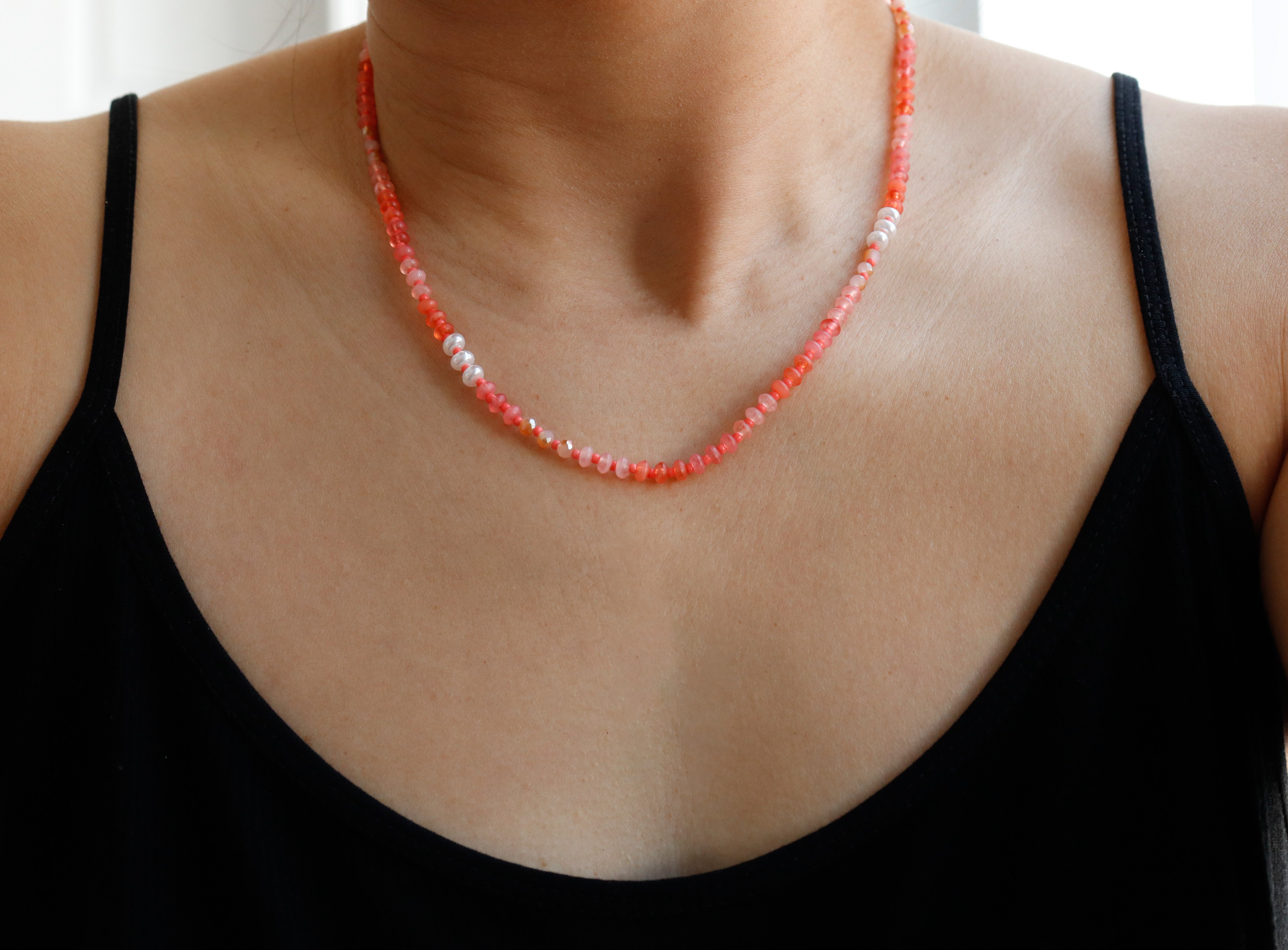 Coral Coral Ombre Beaded Necklace
