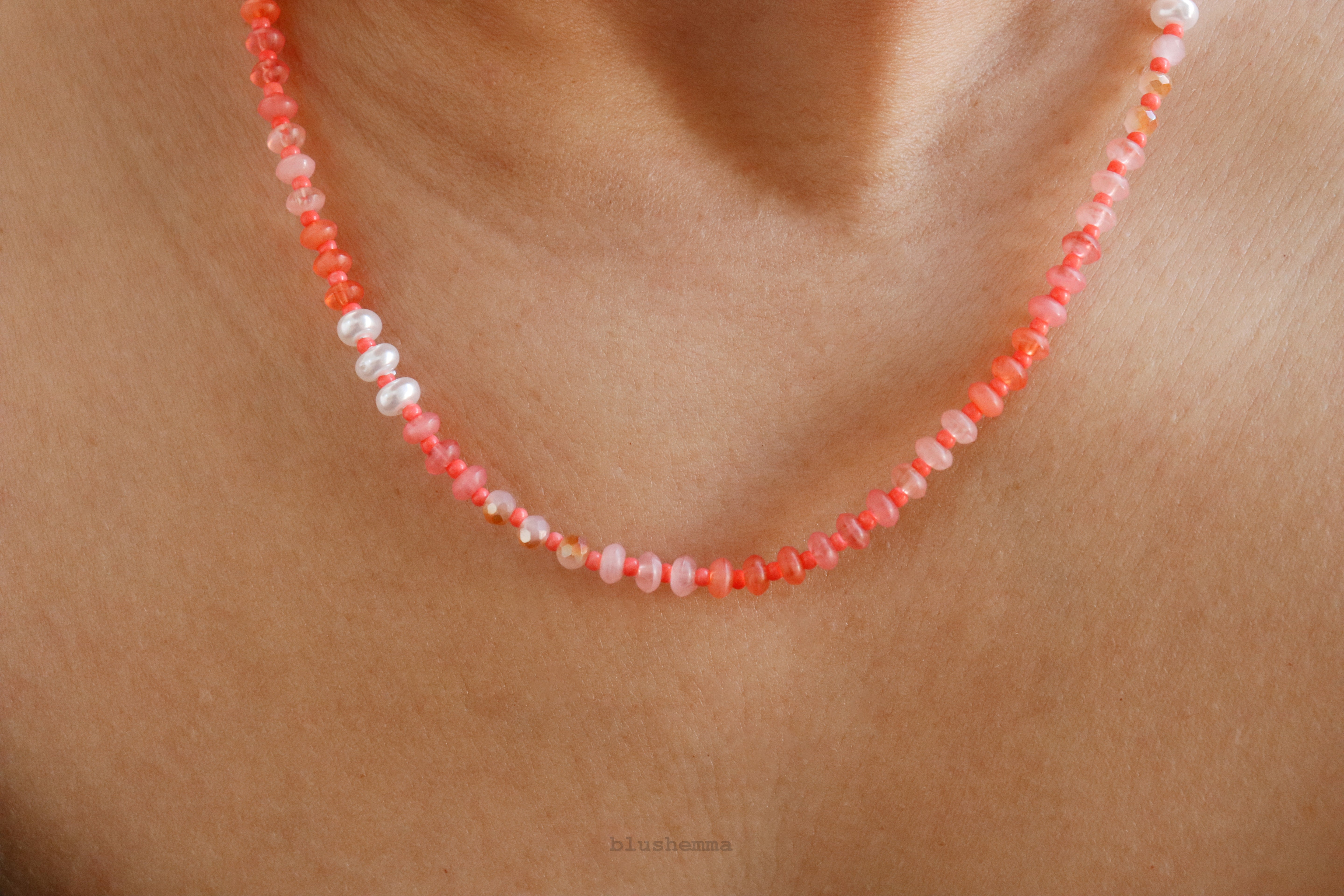 Coral Coral Ombre Beaded Necklace
