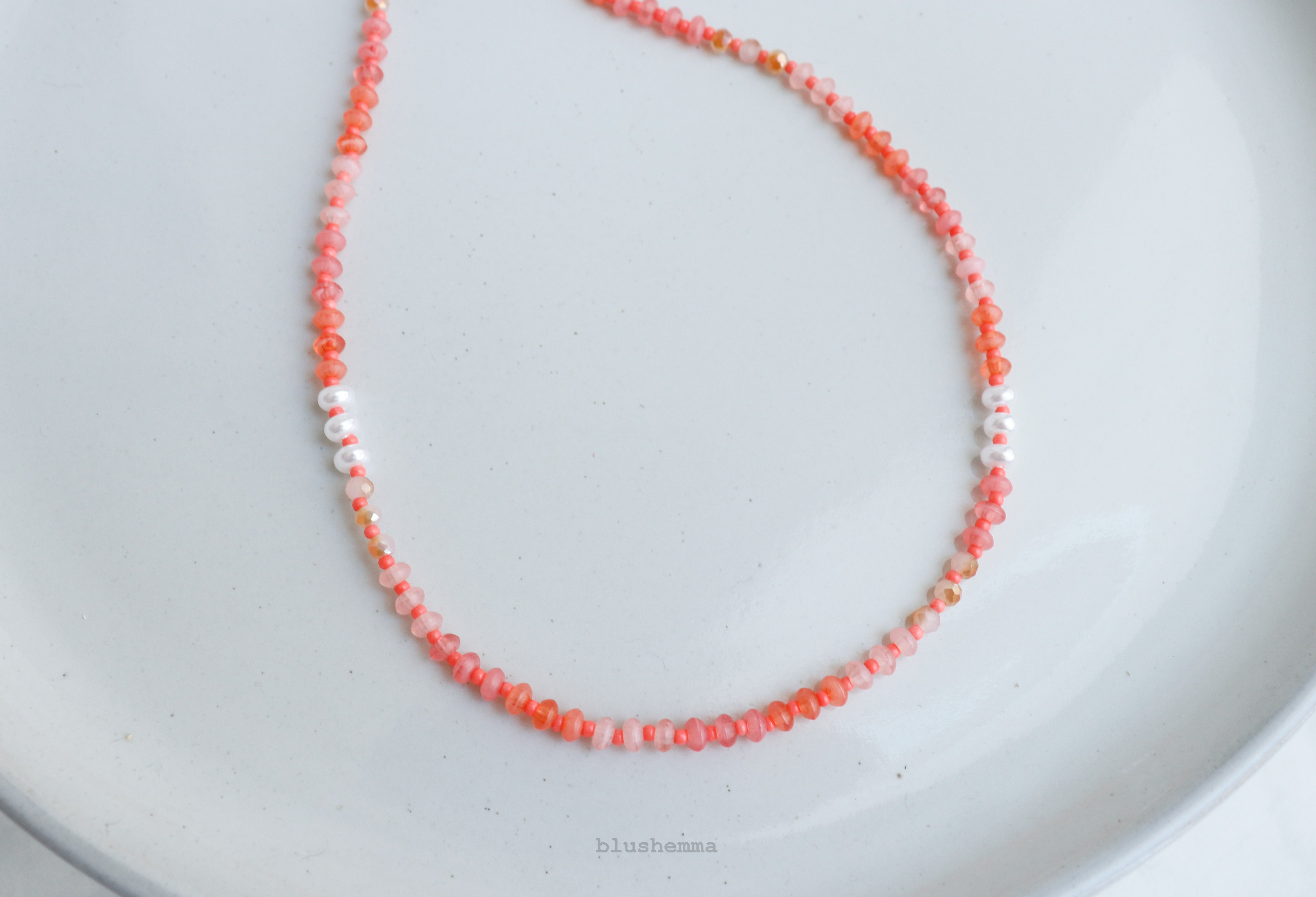 Coral Coral Ombre Beaded Necklace