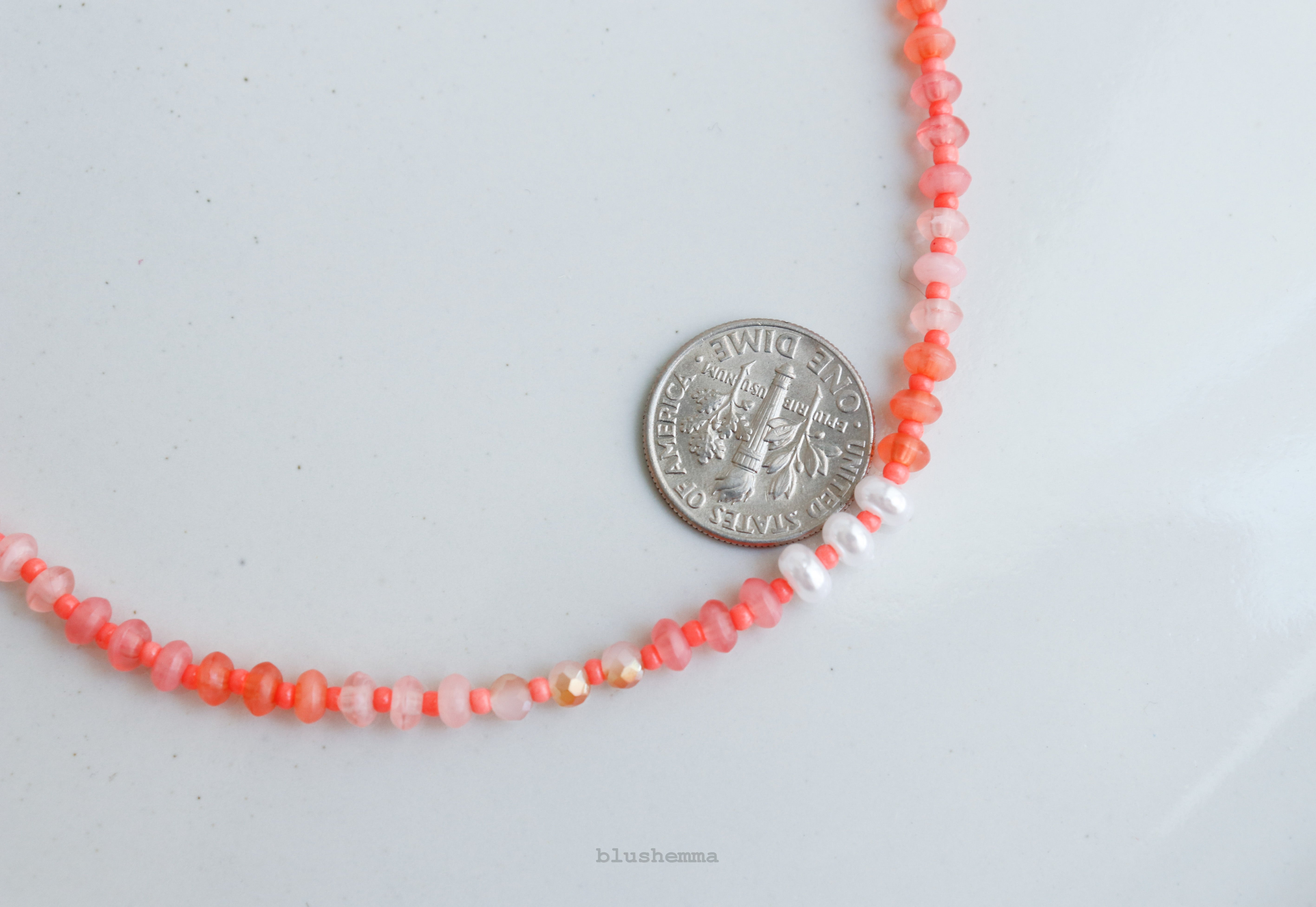 Coral Coral Ombre Beaded Necklace