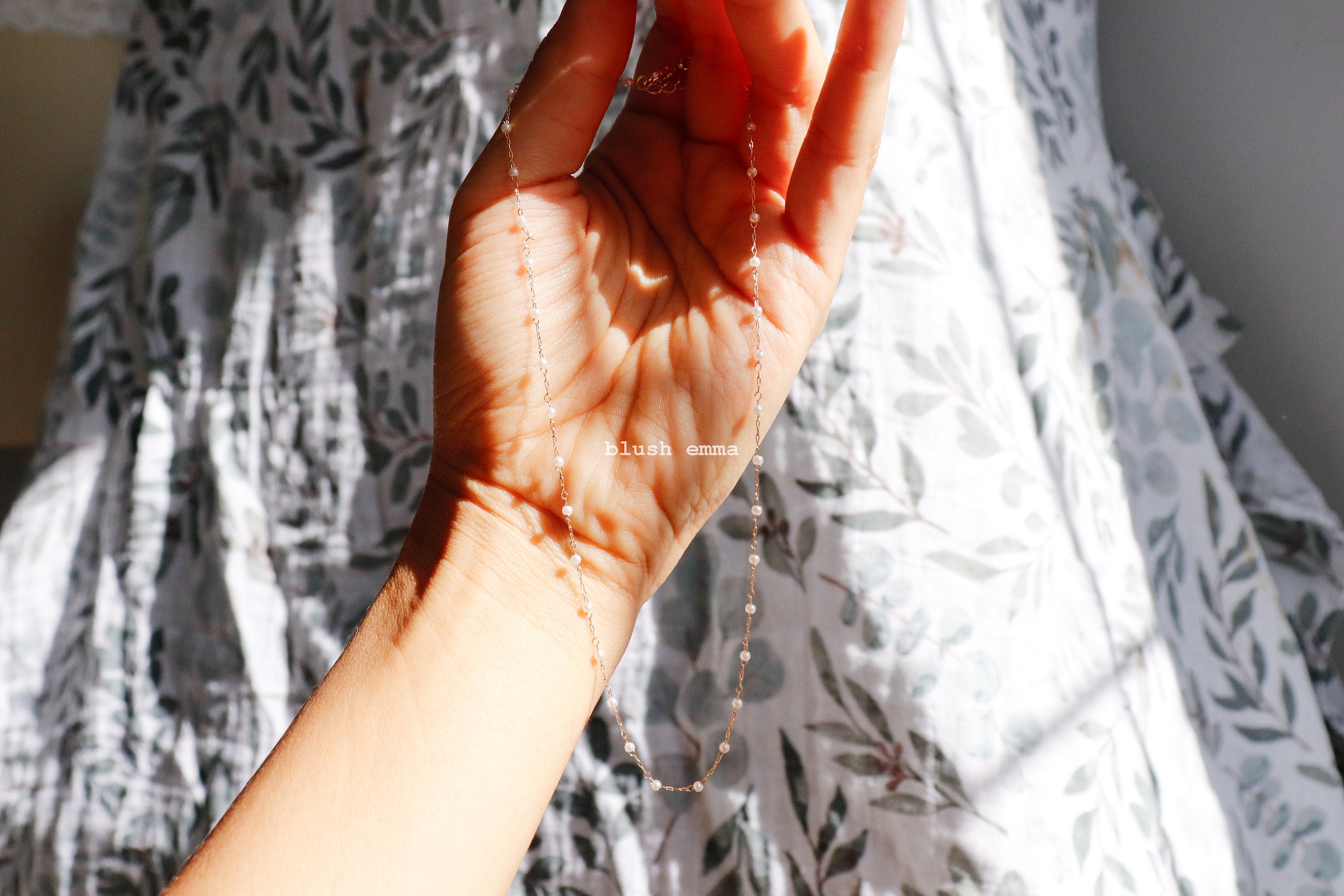 Bare Minimum Tiny Pearl 1mm Small Beaded Pearl Necklace