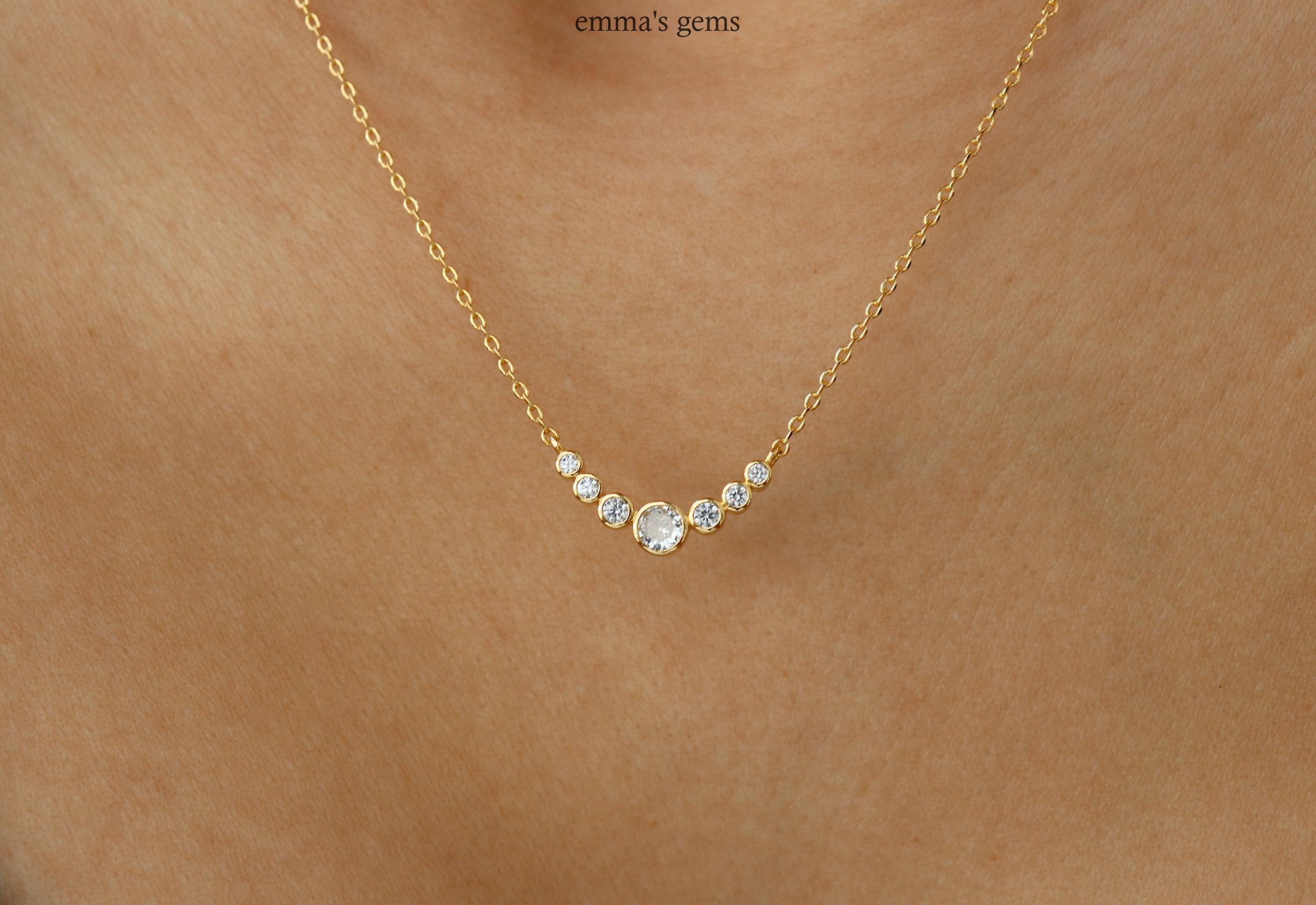 On Point Curved Bezel Set Necklace