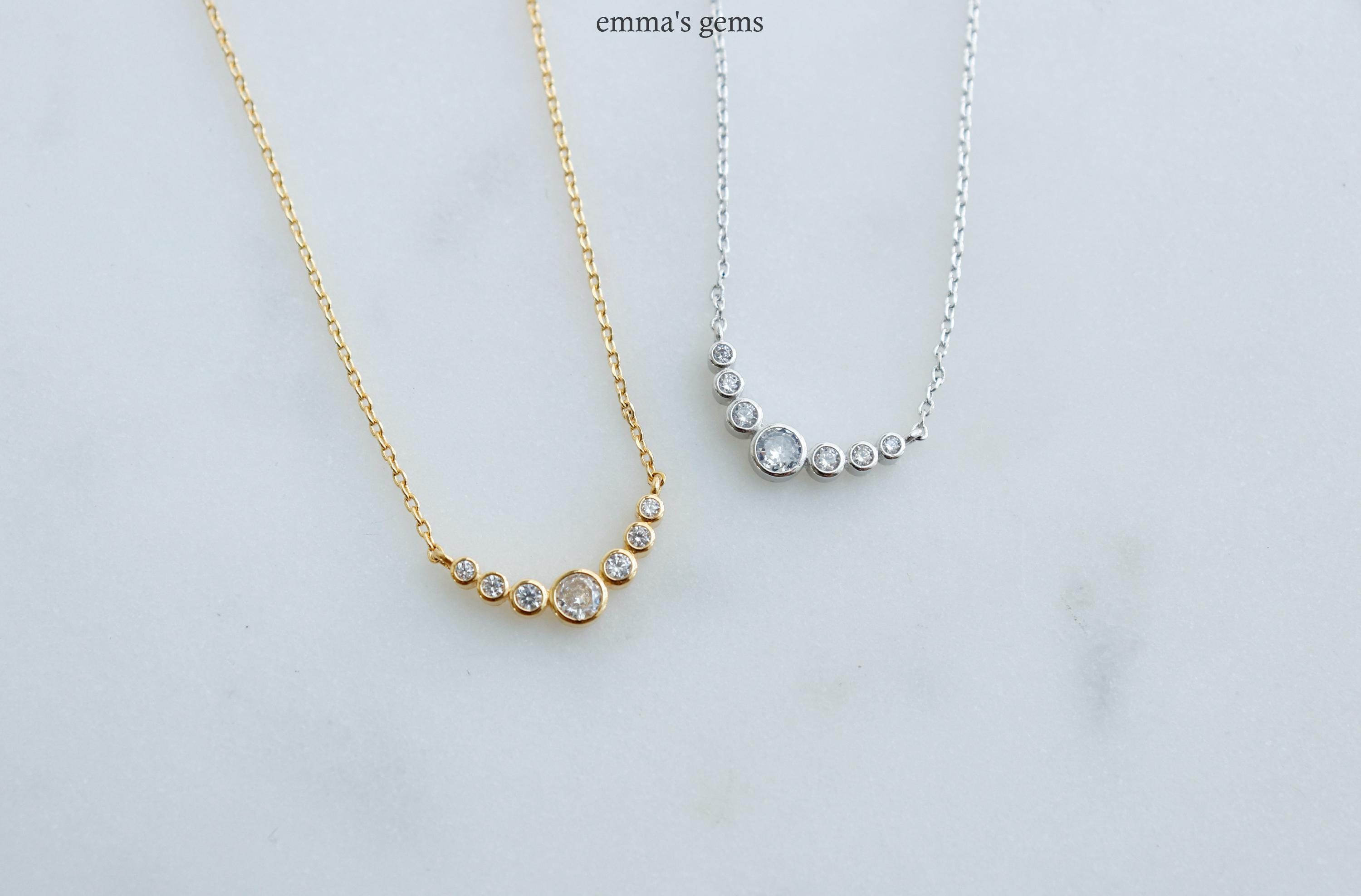On Point Curved Bezel Set Necklace