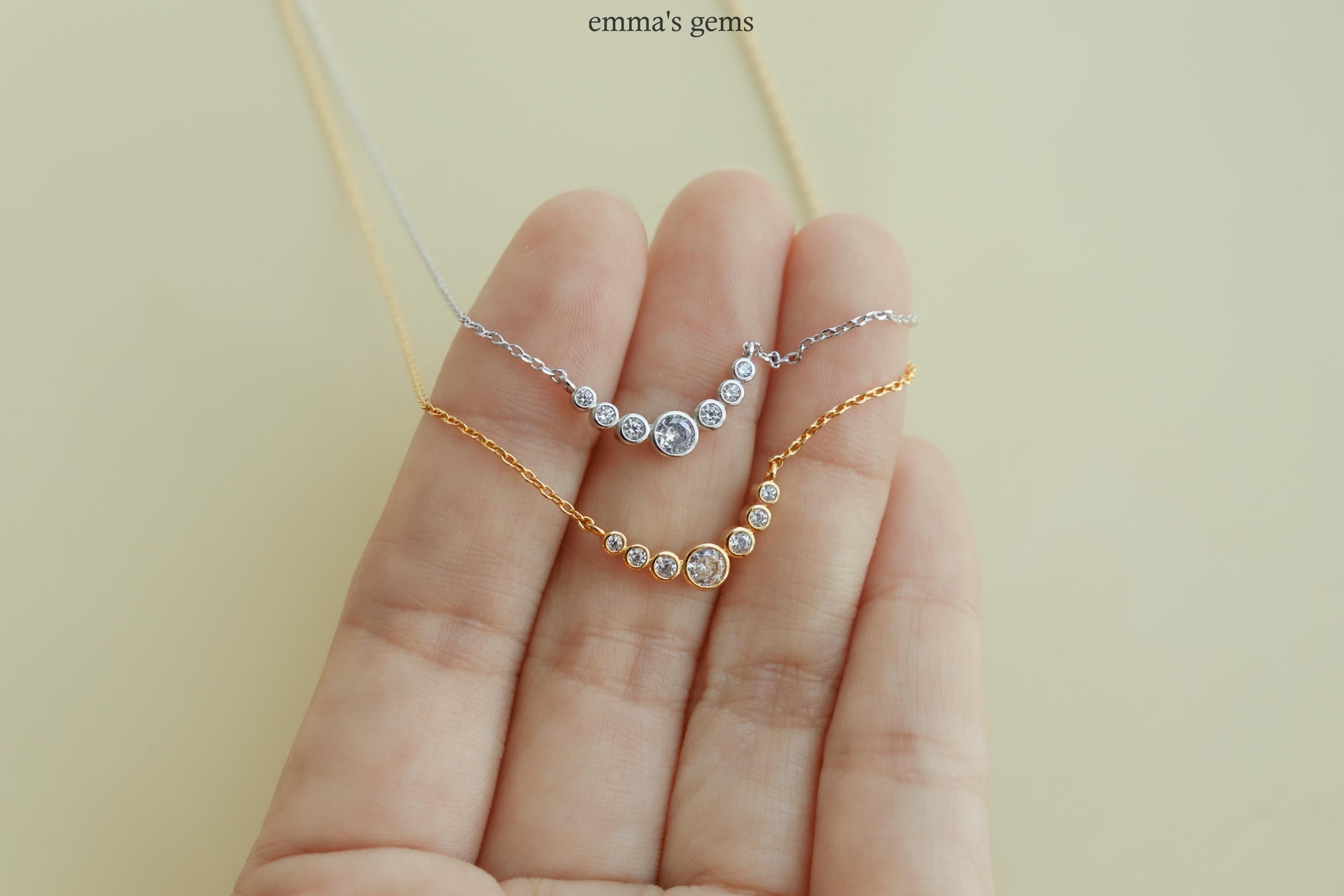 On Point Curved Bezel Set Necklace