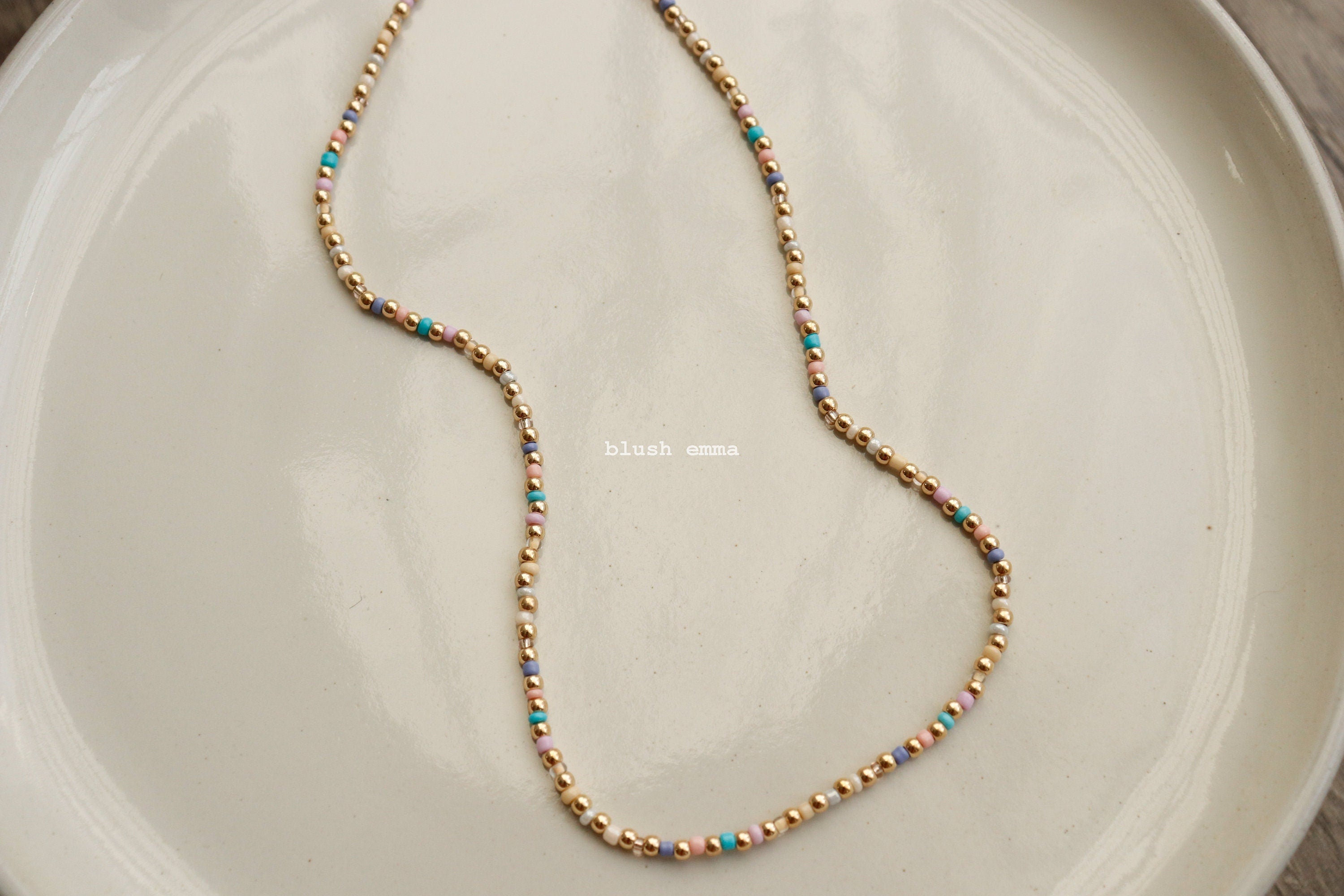 Vibrant Rainbow Color Fully Beaded Necklace