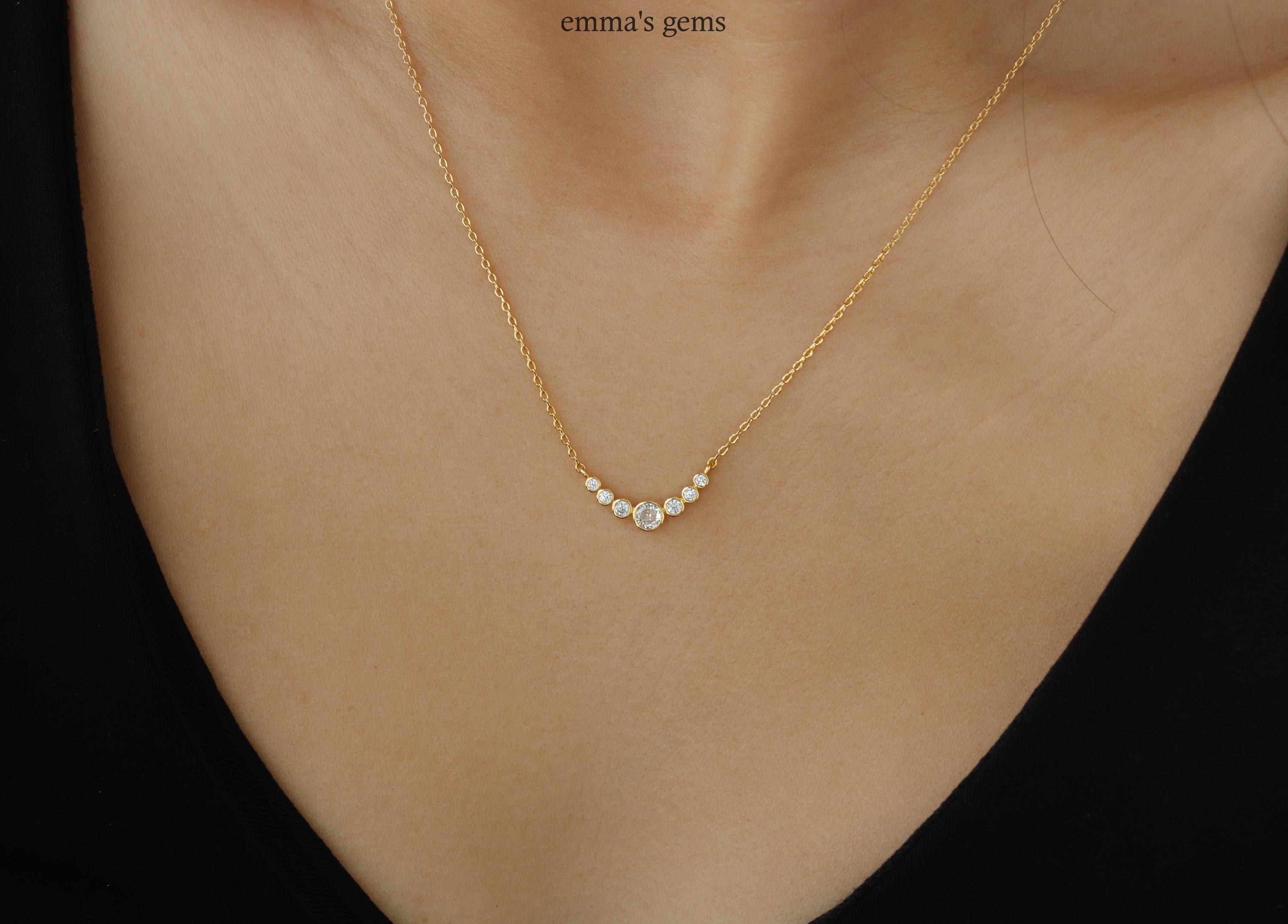 On Point Curved Bezel Set Necklace