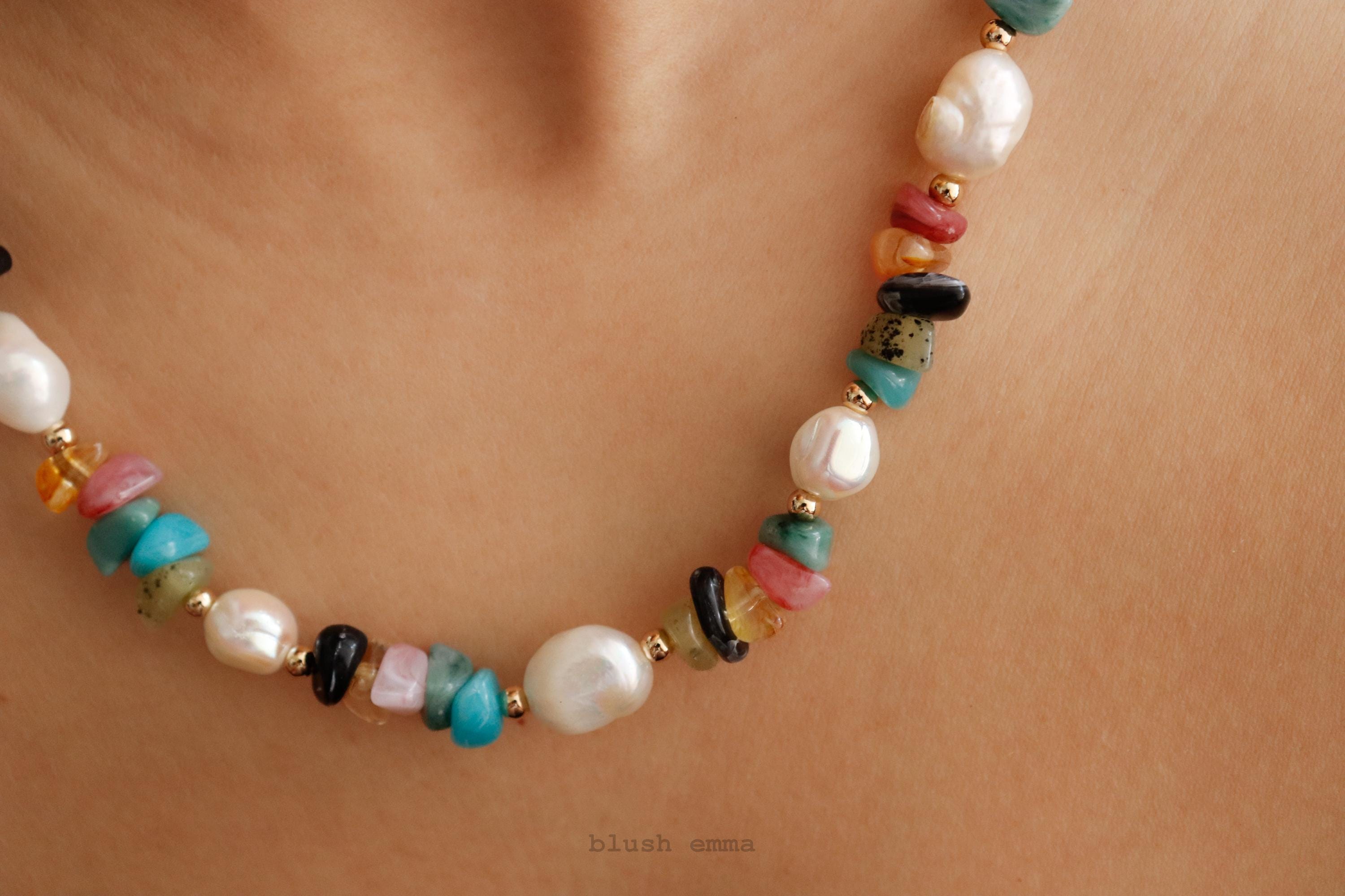 Mixed Gem Coastal Beaded Necklace