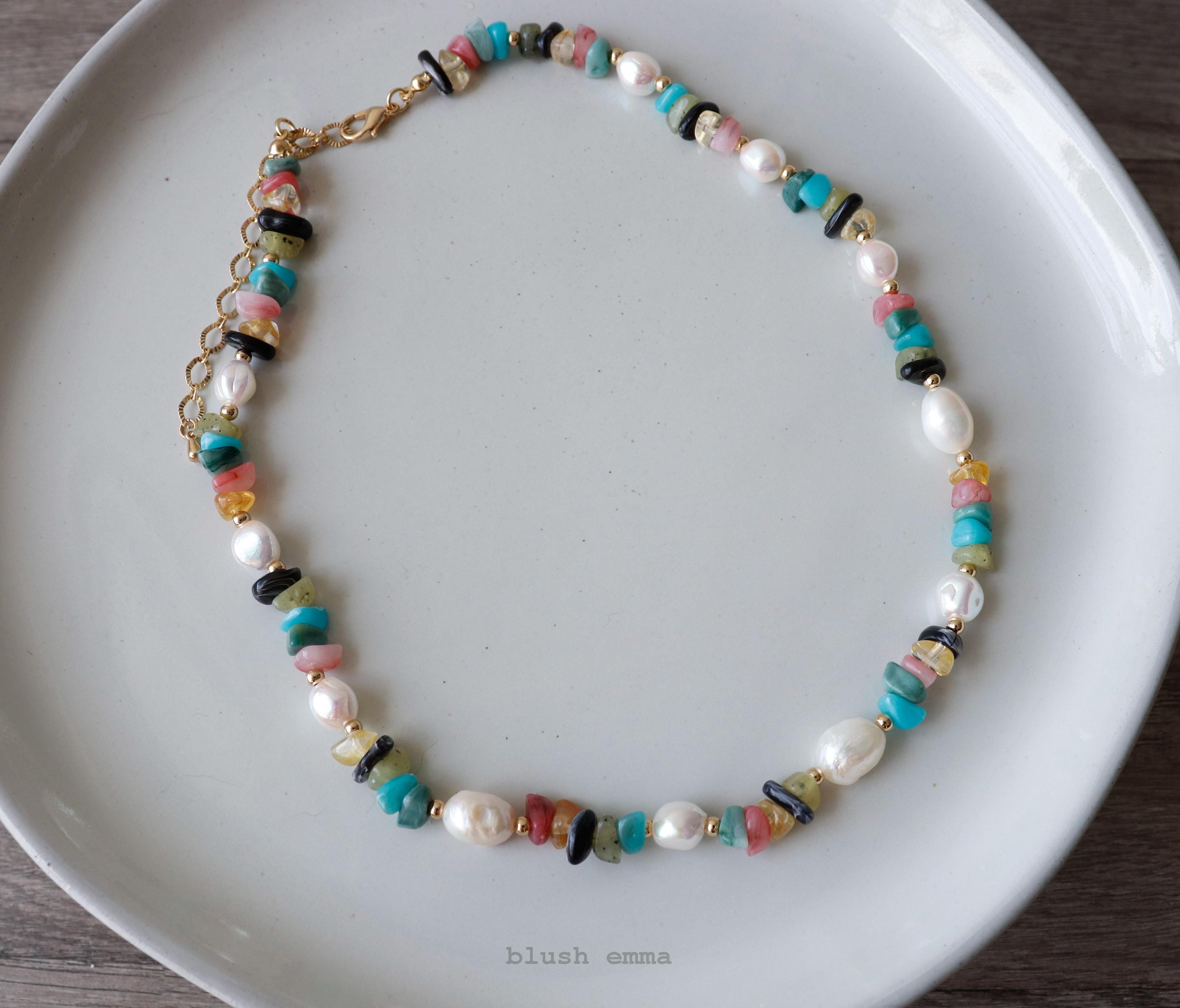 Mixed Gem Coastal Beaded Necklace
