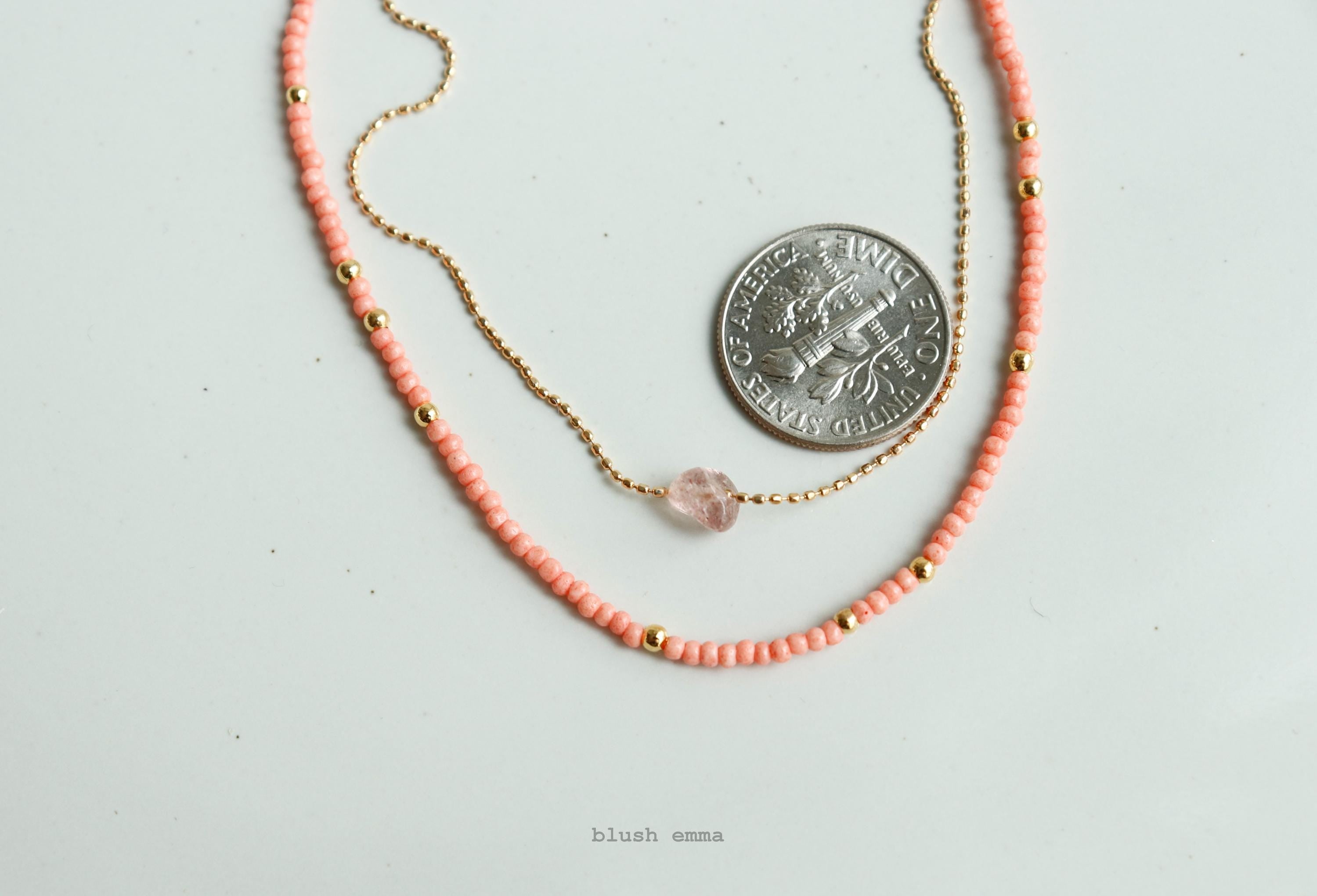 Gem Point Tiny Coral Beaded Bracelet